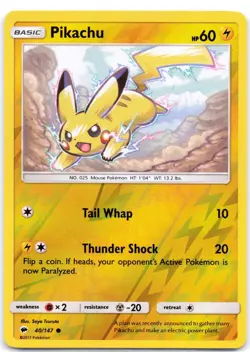 Pikachu 40/147 Reverse Holo Burning Shadows LP - Image 1