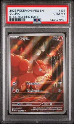 2025 POKEMON MEG EN-MEGA EVOLUTION ILLUSTRATION RARE #138 VULPIX PSA 10 - Image 1
