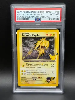 2021 Pokemon SWSH Celebrations Rocket's Zapdos Classic Collection #15/132 PSA 10 - Image 1