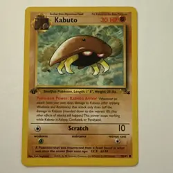 Pokemon 1999 Kabuto First Edition Fossil 50/62 Common NM - Image 1