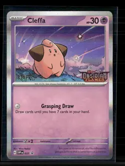 Pokemon 2023 Obsidian Flames Cleffa #SVP EN 037 Staff Stamp - Image 1