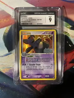CGC 9 MINT Grumpig EX Crystal Guardians 20/100 Reverse Holo Stamped Pokemon - Image 1