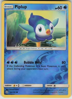 Piplup Reverse Holo Common SM - Cosmic Eclipse 54/236 Pokemon - Image 1