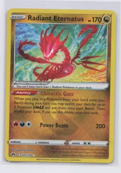 Holo Radiant Eternatus 105/159 Radiant Rare Crown Zenith Pokemon TCG NM - Image 1
