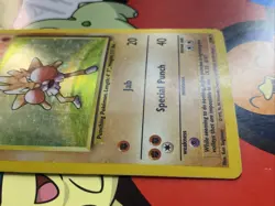 Pokemon Hitmonchan 7/102 WotC Base Set Unlimited Holo Rare - MP - Image 4