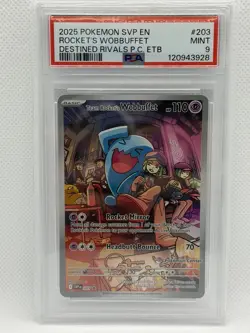 Pokemon Center Stamp Promo Destined Rivals Team Rockets Wobbuffet SVP203 Psa9 - Image 1