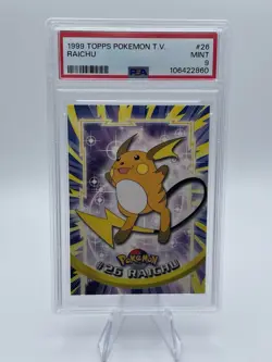 1999 Topps Pokemon - Raichu #26 - Topps T.V. Series - Black Logo - PSA 9 Mint - Image 2