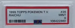 1999 Topps Pokemon - Raichu #26 - Topps T.V. Series - Black Logo - PSA 9 Mint - Image 4