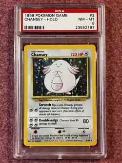 Pokemon TCG Chansey Base Set Holo PSA 8 Near Mint 3/102 - Image 1