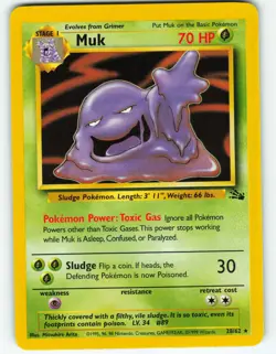 Muk - 28/62 Fossil Set - Pokemon TCG - 1999 - Image 1