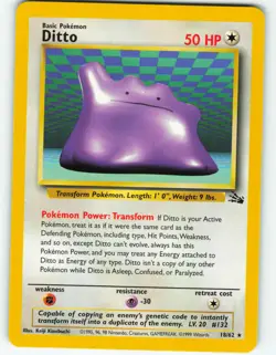 Ditto - 18/62 Fossil Set - Pokemon TCG - 1999 - Image 1