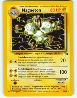Magneton - 26/62 Fossil Set - Pokemon TCG - 1999 - Image 1