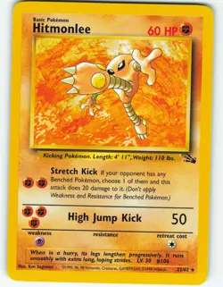 Hitmonlee - 22/62 Fossil Set - Pokemon TCG - 1999 - Image 1