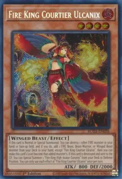 Yugioh! Fire King Courtier Ulcanix - ROTA-EN098 - Secret Rare - 1st Edition Near - Image 1