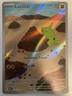 Pokemon Card TCG - Larvitar 203/197 Illustration Rare Obsidian Flames Near Mint - Image 1