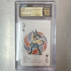 Pokemon Lucario 9 White 2 Deck 2012 CGC 10 Japanese Playing Card - Image 1