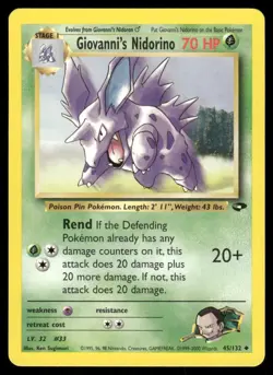 Pokemon Tcg Giovanni's Nidorino #45 Pokemon Gym Challenge LP - Image 1
