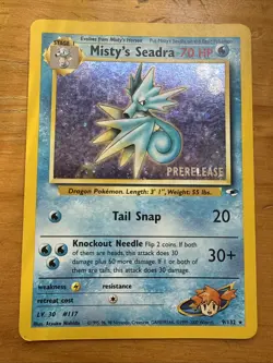 Misty's Seadra Prerelease Holo Card 009/132 Gym Heroes Pokemon Card - Image 1