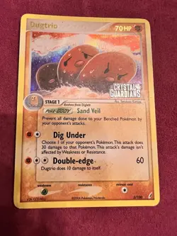 Pokemon Crystal Guardians 5/100 Dugtrio Holo 2006 - Image 1