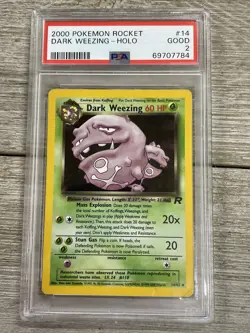 Graded PSA 2 2000 Pokemon Rocket - Dark Weezing - Holo - Image 1