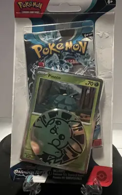 Pokemon TGC Scarlett & Violet Paradox Rift Pineco Gold Foil + coin - Image 1