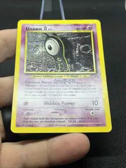 Pokemon TCG Unown A 14/75 Neo Discovery Unlimited Holo Rare WOTC (MP) - Image 4