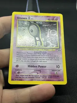 Pokemon TCG Unown A 14/75 Neo Discovery Unlimited Holo Rare WOTC (MP) - Image 5