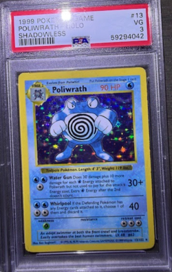 Pokemon PSA 3 + 2 Poliwrath Base Set Shadowless #13 - Image 3