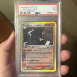 2005 Pokemon EX Delta Species Tyranitar Holo #16 PSA 7 NM – Rare - Image 1