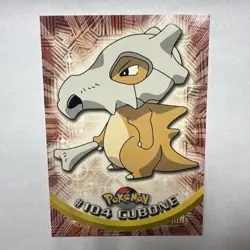 2000 Topps Pokemon TV Animation Edition Series 2 Cubone #104 Blue logo - Image 1
