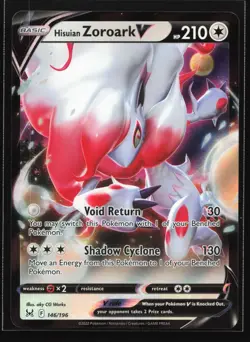 Pokemon Hisuian Zoroark V 146/196 Lost Origin Ultra Rare Holo NM - Image 1