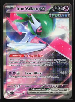 Pokemon Iron Valiant ex 089/182 Paradox Rift Double Rare Holo NM - Image 1