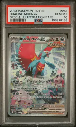 2023 POKEMON PAR EN-PARADOX RIFT #251 ROARING MOON EX PSA 10 - Image 1