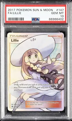 2017 POKEMON SUN & MOON #147 FULL ART/LILLIE PSA 10 - Image 1