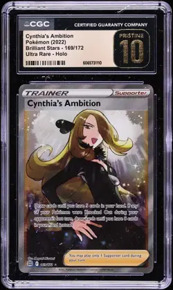 Cynthia's Ambition 162/172 Ultra Rare - Pokemon Brilliant Stars CGC 10 Pristine - Image 1