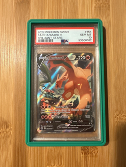 2022 POKEMON SWORD & SHIELD BRILLIANT STARS #154 FULL ART/CHARIZARD V PSA 10 - Image 1