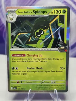 Team Rocket's Spidops 020/182 Sv10: Destined Rivals Rare Holo Pokemon TCG - Image 1