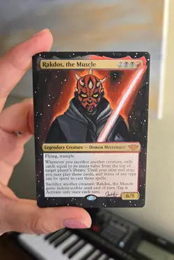 MTG Altered Art Acrylic Hand Painted - Rakdos, the Muscle : Darth Maul - Image 1