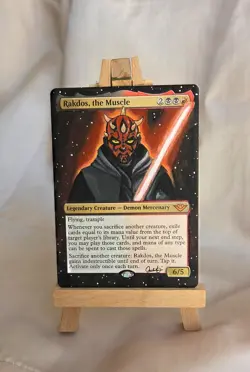 MTG Altered Art Acrylic Hand Painted - Rakdos, the Muscle : Darth Maul - Image 2