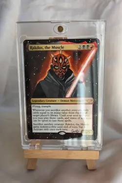 MTG Altered Art Acrylic Hand Painted - Rakdos, the Muscle : Darth Maul - Image 3
