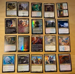 Magic The Gathering Lot Of 20 Gold Cards Including Rares and Mythics NM - Image 1