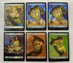 MTG Teenage Mutant Ninja Turtles - Full Set Pizza Basic Lands SURGE Foil (2 Isl) - Image 1