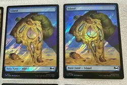 MTG Teenage Mutant Ninja Turtles - Full Set Pizza Basic Lands SURGE Foil (2 Isl) - Image 4
