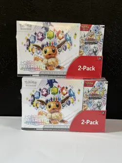 Pokemon Prismatic Evolutions Costco Bundle 2 Pack ETB + Booster Moonbreon Chase! - Image 1