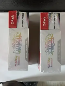 Pokemon Prismatic Evolutions Costco Bundle 2 Pack ETB + Booster Moonbreon Chase! - Image 2