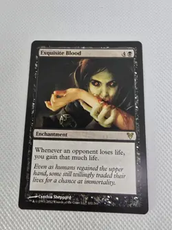 Wizards Exquisite Blood Avacyn Restored Enchantment Black Rare Regular 102 MTG - Image 1