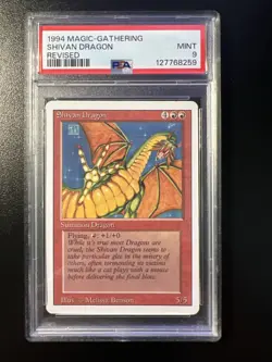 Magic The Gathering 1994 MTG Revised 3rd Edition Shivan Dragon PSA 9 Mint - Image 1