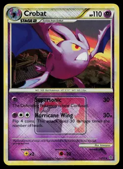 Pokemon Card - Crobat Crosshatch Unleashed League Promo 14/95 Reverse Holo - Image 1