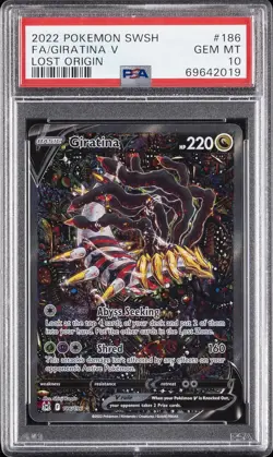 2022 POKEMON SWORD & SHIELD LOST ORIGIN #186 FULL ART/GIRATINA V PSA 10 - Image 1