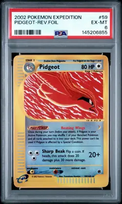 Pokemon TCG Expedition Pidgeot 59 Reverse Holo PSA 6 Excellent-Mint Low Pop - Image 1
